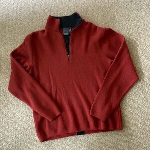 Men’s Ibex Wool Sweater - Size Small - rusty red color